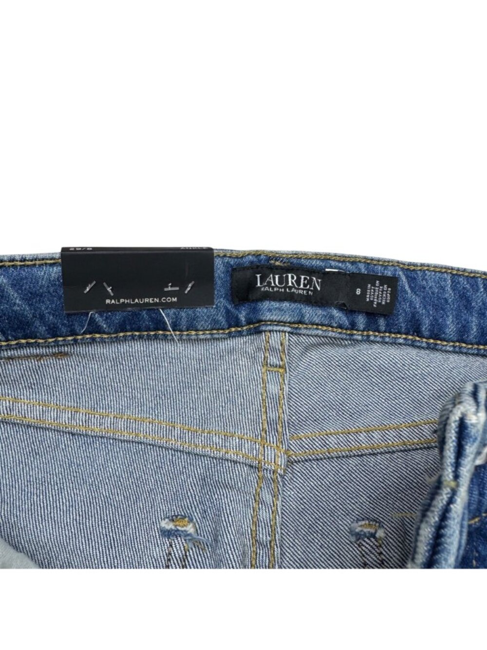 NWT $115 Laruen Ralph Lauren Women's High Rise Straight Ankle Blue Jeans, 8/29 - Picture 6 of 11